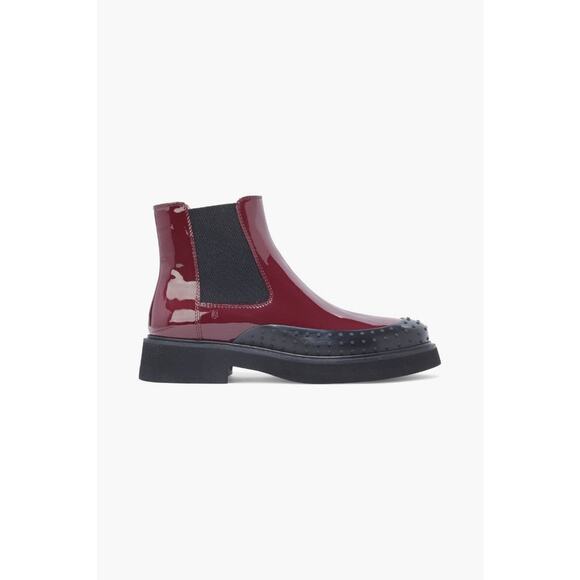 Tod's Patentleather Chelsea Boots - 40.5 - Burgundy